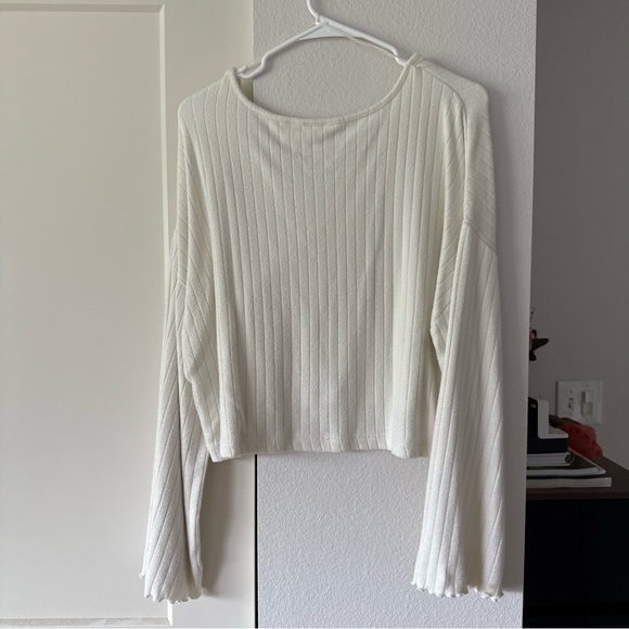 Roxy Cream Ribbed Knit Top - Picture 2 of 4